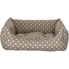 Pet Comfort Uniform Bej Puantiyeli Kedi ve Köpek Yatağı S 40X50CM