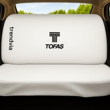 New Global Tofaş Logolu Beyaz Penye Oto Koltuk Kılıfı Seti - Ön ve Arka Koltuklara Uygun Servis Tipi Kılıf