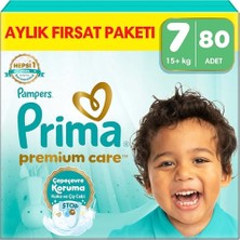 Prima Bebek Bezi Premium Care 7 Numara 80 Adet Aylık Fırsat Paketi