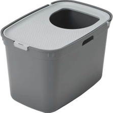 Moderna Top Kapalı Kedi Tuvaleti - Gri/açık Gri 59 cm