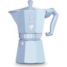 Hepta Collection Bialetti - Exclusive: 6 Cups Ocak Üstü Espresso Pişirici - 270ML - Mavi Renk - Alüminyum Gövde - Pat