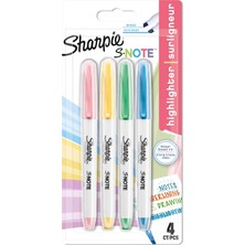 Sharpie S- Fosforlu Işaretleme Kalemi, 4'lü Blister, Karışık