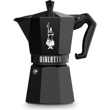 Hepta Collection Bialetti - Exclusive: 6 Cups Ocak Üstü Espresso Pişirici - 270ML - Siyah Renk - Alüminyum Gövde - Pa