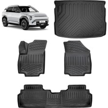 Hepta Collection Kia Ev3 2024 ve Sonrası 3D Havuzlu Paspas ve Üst Konum Bagaj Havuzu Set