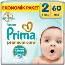 Prima Bebek Bezi Premium Care 2 Numara 60 Adet Ekonomik Paket