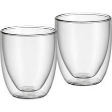 Wmf Kult 2'li Çift Cidarlı Cappuccino Bardağı Seti, 250 Ml, Isıya Dayanıklı Termal Cam, Çay ve Kahve