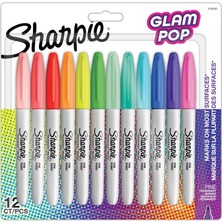 Sharpie Pop Kalıcı Markörler, Kalın Ayrıntılar Için Ince Nokta, Çeşitli Canlı Renkler | 12 Keçeli Ka