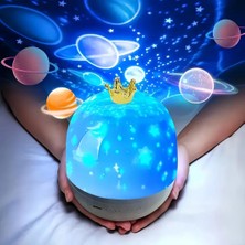 Jouis Gece Lambası Çocuk PROJEKTÖR,360° Dönebilen Ayarlanabilir Rüyalı Atmosfer Gece Lambası Projektör Lam