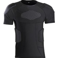 Hepta Collection Jellybro Erkek Dolgulu Sıkıştırma Gömlek Göğüs Ribana Koruyucu Erkek Futbol Antrenman Tişörtü Basket