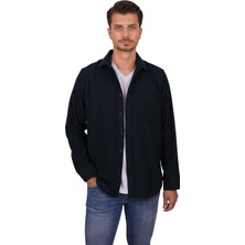 Etikmen Lacivert Düz Oversize Oduncu Hediye Kutulu Erkek Gömlek L