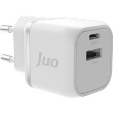 Juo 20W Gan Usb-C Usb-A Şarj Aleti Iphone & Ipad & Android Uyumlu Pd Qc4.0 Type-C Hızlı Şarj Cihazı