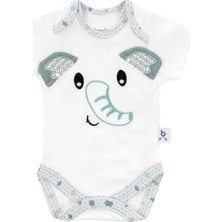 Gezenbebe Hero Bebekler Için Nakışlı Kısa Kol Body Elephant 0-3 Ay