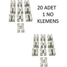 CATEKSSS Klamens Vidasız Basmalı Ikili 1 No (20 Adet) Beyaz