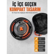 Urfakent Kompakt Kamp Yemek Seti Alüminyum Tencere Tava Çaydanlık Taşıma Fileli Outdoor Set