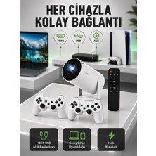Urfakent Portatif 4K Projeksiyon – 4.000 Uygulama, Kablosuz Yansıtma ve Bluetooth 5.0 Yeni Nesil