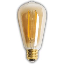 MiraLive 1 Adet Cata Ct 4313 Dimmerli LED Rustik Ampul 6W Amber Işık E27 Duy