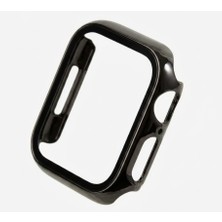 Quse Apple Watch Series 10/11 46MM Uyumlu Parlak Krom Kasa Koruyucu Kılıf –  Siyah – Ekran Korumalı 360 Tam Koruma