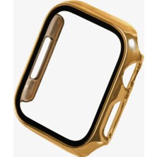 Quse Apple Watch Series 10/11 42MM Uyumlu Parlak Krom Kasa Koruyucu Kılıf –  Gold – Ekran Korumalı 360 Tam Koruma