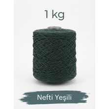 Bevella Macrame Cord 2 mm 1 kg Ince Zincir Cotton, Makrome Ipi Nefti Yeşili Renk