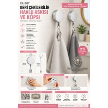 Transformacion 2li Geri Çekilebilir Havlu Askısı Yapışkanlı Mutfak Banyo Havlu Klipsi Duvar Askılığı Kancası Delmesiz Çinko Alaşım Metal Pratik Havlu Tutucu 723454