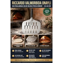 Transformacion Delikli Pizza Küreği 18/10 Çelik 25X24 cm Kısa Saplı Ev Tipi Taş Fırın Pizza Pateli 723461
