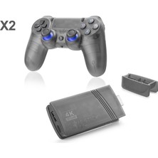 Hobilinka Mını Retro Oyun Stick Hdmı Çift Gamepad Seti 64 GB Hafıza Kartlı 2.4g Kablosuz Siyah Gs5