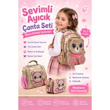 Chimola Sevimli Ayıcık 3 Boyutlu 3'lü Okul Çantası Seti ( 12  Inç Ara Boy) Ithal