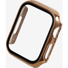 Quse Apple Watch Series 10/11 46MM Uyumlu Parlak Krom Kasa Koruyucu Kılıf – Rose Gold – Ekran Korumalı 360 Tam Koruma