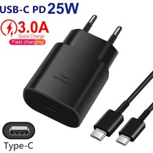 Genos Galaxy A23 5g Uyumlu 25 Watt Type-C Hızlı Şarj Aleti Kablo EP-TA800 Siyah Renk