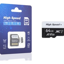 Hobilinka 64 GB Microsdxc Hafıza Kartı U3 V30 A1 Class 10 Adaptörlü HS64GB