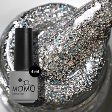 Momo Professional Glitter Kalıcı Oje G001, Yoğun Gümüş Simli, 4 ml