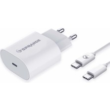 Teknotimer Typc-E To Typc-E Şarj Aleti Set 23W Pd Şarj Başlık Usb-C – Usb-C Data & Şarj Kablo