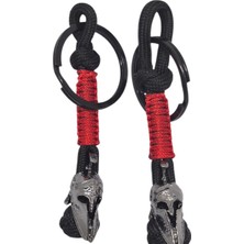Moonparacord Gladyatör  Boncuklu Anahtarlık Kırmızı Örgü