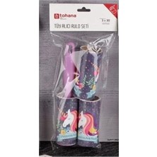 CATEKSSS Tüy Alıcı Rulo 3'lü Set Plastik Çok Renkli