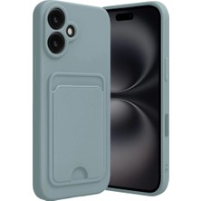 Newface Apple iPhone 16 Kılıf Kelvin Kartvizitli Silikon - Açık Yeşil