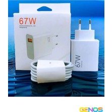 Genos Xiaomi Redmi Note 12 Pro 5g (8gb · 256GB) Uyumlu 67 Watt Hızlı Şarj Aleti + 1 mt Kablo Set 67W Şarj
