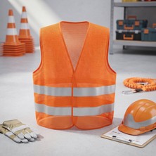 Hereveoyuncak Fosforlu Turuncu Ikaz Yeleği - Çift Reflektörlü Iş Güvenliğii