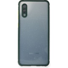 MiraLive Samsung Galaxy A02 Kılıf Miami Şeffaf Silikon - Koyu Yeşil