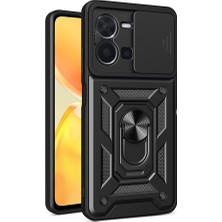 Nanospace Vivo Y35 Uyumlu Kılıf Magnetik Standlı Kamera Korumalı Sürgülü Vega Kapak