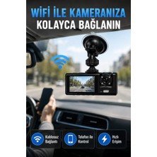 Nemere İthalat Çift Kameralı Wifi Araç Kamerası 170° Geniş Açı Full Hd Araç Içi Kayıt Sistemi Nemere I