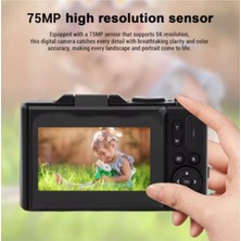 Urfakent 5k 75MP Hd Dijital Kamera 18X Dijital Zoom, Flaşlı,3.0 Inç Ekranlı Fotoğraf Makinesi