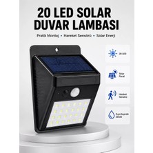 Nemere İthalat Su Geçirmez IP65 20 LED Solar Sensörlü Bahçe ve Veranda Aydınlatma Yeni Nesil Nemere Ithalat