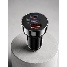 Marsilyan 60W Araç Içi Hızlı Şarj Adaptörü Çift Usb-C Pd ve Usb-A Qc3.0