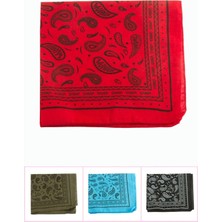 Marsilyan Çini Desenli Keten Bandana 50*50
