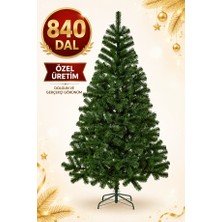 Begin Power 210 cm Lüks Yılbaşı Çam Ağacı 840 Sık Dallı Yeşil Noel Ağacı Metal Gövde Yılbaşı Ağacı
