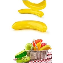 CATEKSSS 2 Adet Fru Veg Muz Saklama Kabı Plastik Sarı
