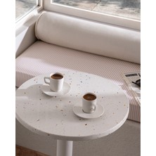 Madame Coco Rain 6 Kişilik 12 Parça Kahve Fincan Seti - Beyaz - 90 ml