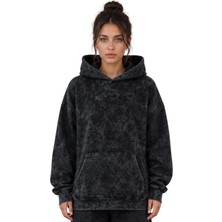 Sevbano Baskısız Basic Unisex Oversize Yıkamalı Premium Hoodie Sweatshirt