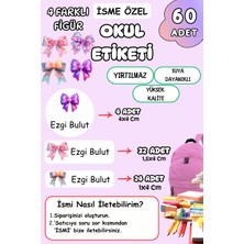 Birikiyedi Okul Etiketi Kalem Defter Etiketi Özel Isim Yazılabilen Etiket 60 Adet Kurdele Temalı