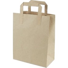 CATEKSSS Kağıt Çanta Kraft 22X28X11 Kağıt Sap 25 Adet Kraft 22 x 30
